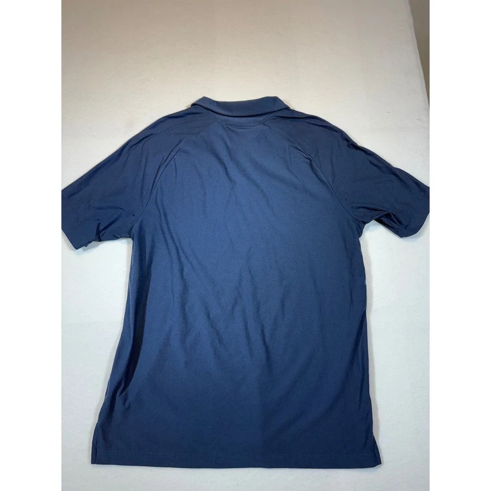 Adidas Mens Primegreen Polo Shirt Medium Navy Blue Short Sleeve Golf